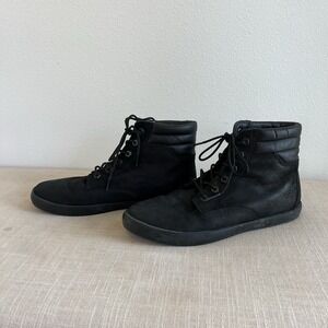 Timberland Suede Ankle Boots Womens Sz 9 Black Lace Up Casual Streetwear
